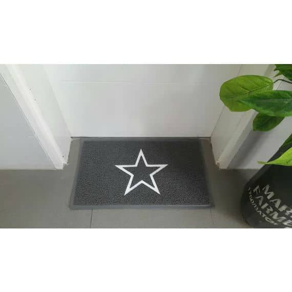 שטיח כניסה - כוכב, שחור/אפור