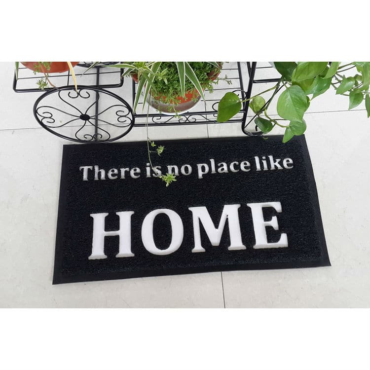 שטיח כניסה - There is no place like home, שחור/אפור