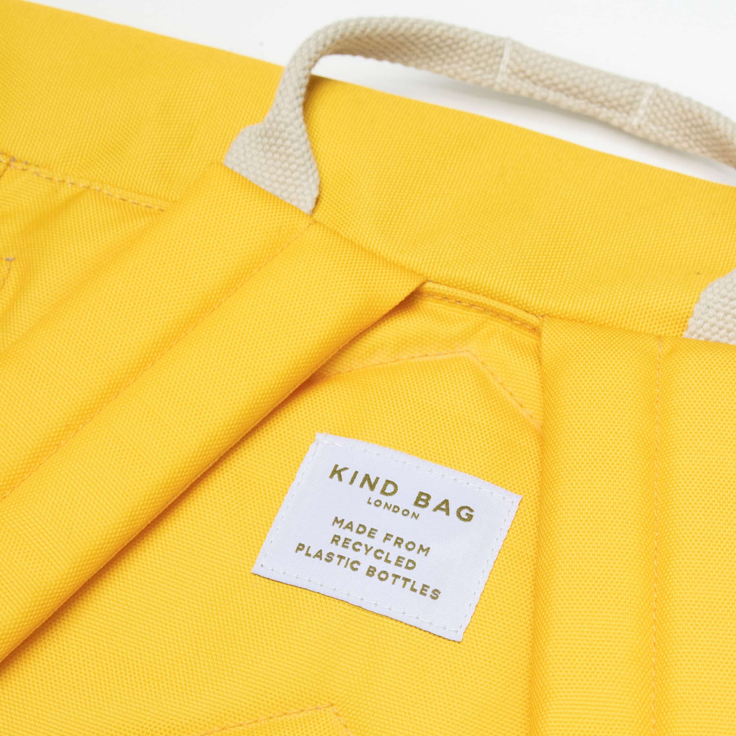 תיק גב 100% ממוחזר Kind Bag, צהוב חרדל